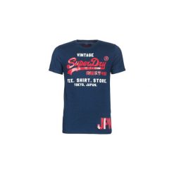 T-shirty z krótkim rękawem Superdry SHIRT SHOP DUO TEE. Niebieskie t-shirty męskie Superdry, s, bez wzorów, bez kołnierzyka, krótkie. Za 119,20 zł.