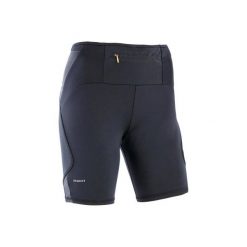 Krótkie legginsy do biegania TRAIL damskie. Czarne legginsy sportowe damskie EVADICT, l, bez wzorów, z elastanu, do biegania. Za 69,99 zł.