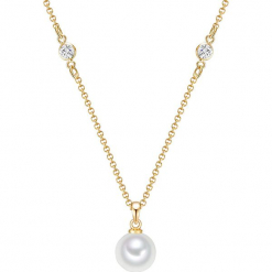 Naszyjnik z perłami - dł. 42 cm. Żółte naszyjniki damskie Pearls Special, szklane. W wyprzedaży za 58,95 zł.