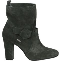 Botki - 2717 CAM GRIG. Czarne botki damskie na zamek Venezia, ze skóry. Za 389,00 zł.