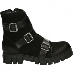 Botki - 04099371 BLAC. Czarne botki damskie na zamek Venezia, z nubiku. Za 369,00 zł.