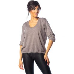Sweter "Jolie" w kolorze szarobrązowym. Szare swetry damskie So Cachemire, s, bez wzorów, z kaszmiru, bez rękawów, bez kaptura. W wyprzedaży za 159,95 zł.