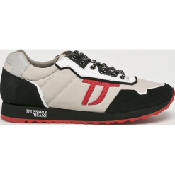 Trussardi Jeans - Buty. Brązowe buty sportowe męskie Trussardi Jeans, z jeansu, bez zapięcia. W wyprzedaży za 359,90 zł.