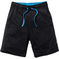 Spodnie chłopięce sportowe, oddychające i szybko schnące bonprix czarno-niebieski capri. Czarne spodnie chłopięce bonprix, bez wzorów, z poliesteru, sportowe. Za 49,99 zł.