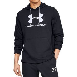 Under Armour Sportstyle Terry Logo Hoodie 1348520-001 bluzy męskie czarne XL. Czarne bluzy męskie Under Armour, xl, bez wzorów, z bawełny, młodzieżowe, z kapturem, z krótkim rękawem, krótkie, z kapturem. W wyprzedaży za 199,99 zł.