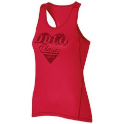 Odlo Koszulka damska Singlet crew neck Cubic Trend czerwona r.L (140821). Czerwone bluzki sportowe damskie marki Odlo, l. Za 109,46 zł.