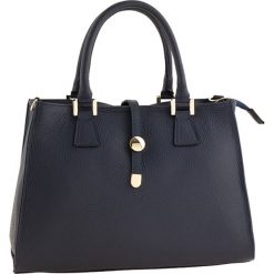Torebki klasyczne damskie: Skórzana torebka w kolorze granatowym – 35 x 25 x 11 cm