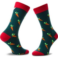 Skarpety Wysokie Unisex CUP OF SOX - Marchewka Słodka Z Zielenią Włodka A Kolorowy Zielony. Zielone skarpetki damskie marki Cup of sox, w kolorowe wzory, z elastanu. Za 24,00 zł.