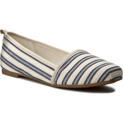 Półbuty TAMARIS - 1-24668-28 Navy Stripes 874. Brązowe półbuty damskie Tamaris, z materiału, na obcasie. Za 139,90 zł.