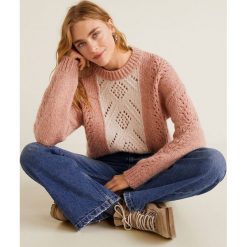 Mango - Sweter Siberian. Różowe swetry klasyczne damskie marki Mango, s, z poliesteru, z okrągłym kołnierzem. Za 159,90 zł.