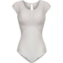 Body bonprix szary kamienisty. Szare bluzki body bonprix, z haftami. Za 49,99 zł.