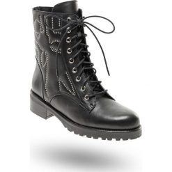 TRAPERY SKÓRZANE Patrizia Pepe. Czarne buty trekkingowe damskie Patrizia Pepe. Za 1739,00 zł.