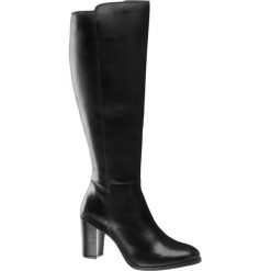 Skórzane kozaki damskie 5th Avenue na obcasie 5th Avenue czarne. Czarne kozaki damskie 5th Avenue, ze skóry, bez obcasa, na obcasie, na zamek. Za 319,90 zł.