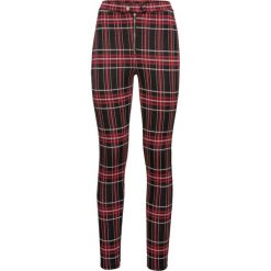Legginsy w kratę bonprix czerwono-czarny w kratę. Czerwone legginsy damskie bonprix, bez wzorów. Za 89,99 zł.