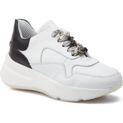 Sneakersy HEGO'S MILANO - 1121 Bianco/Nero. Białe półbuty damskie Hego's Milano, ze skóry. W wyprzedaży za 299,00 zł.