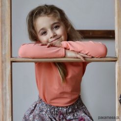 Odzież dziecięca: Bluzka BASIC - brzoskwiniowa, long