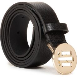 Pasek Damski TOMMY HILFIGER - Th Round Belt 3.0 AW0AW08002 BDS. Czarne paski damskie TOMMY HILFIGER, w paski, ze skóry. Za 269,00 zł.