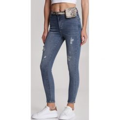 Niebieskie Jeansy Skinny Raelle. Niebieskie jeansy damskie Renee, s, bez wzorów, z jeansu. Za 109,99 zł.