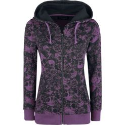 Bluzy damskie: Gothicana by EMP Freaking Out Loud Bluza z kapturem rozpinana damska purpurowy/czarny