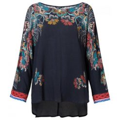 Desigual Bluzka Damska Blus Emma S Ciemnoniebieski. Czarne bluzki damskie Desigual, s, bez wzorów, eleganckie, bez kołnierzyka, bez rękawów. Za 299,00 zł.