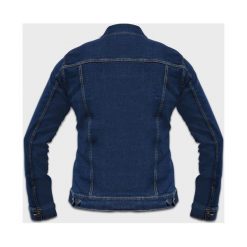 Kurtka jeansowa męska granatowa (bez nadruku). Kurtki męskie MegaKoszulki, na wiosnę, m, z nadrukiem, z jeansu, eleganckie, długie, bez kaptura. Za 204,90 zł.