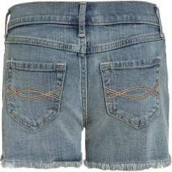 Abercrombie & Fitch CORE MIDI Szorty jeansowe blue denim. Niebieskie szorty damskie Abercrombie & Fitch, z elastanu. Za 129,00 zł.