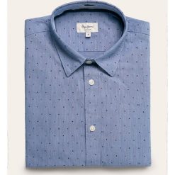Pepe Jeans - Koszula Gregory. Niebieskie koszule męskie Pepe Jeans, s, bez wzorów, z elastanu, klasyczne, z klasycznym kołnierzykiem, z długim rękawem. W wyprzedaży za 219,90 zł.