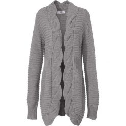 Sweter bez zapięcia bonprix jasnoszary melanż. Szare swetry damskie bonprix, bez wzorów, ze splotem, bez rękawów, bez kaptura. Za 99,99 zł.