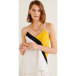Mango - Top Alex. Żółte bluzki damskie Mango, s, z aplikacjami, z poliesteru, bez kołnierzyka, bez rękawów. Za 99,90 zł.