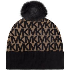 Czapka MICHAEL MICHAEL KORS - MF90B5CCMA Drkcmel/Blk. Pomarańczowe czapki damskie MICHAEL Michael Kors, bez wzorów, z elastanu. W wyprzedaży za 259,00 zł.