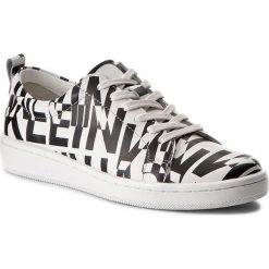 Sneakersy CALVIN KLEIN - Danya 3 E5592 Platinum White. Czarne półbuty damskie Calvin Klein, na imprezę, bez wzorów, ze skóry, bez obcasa, na płaskiej podeszwie, na sznurówki. W wyprzedaży za 359,00 zł.
