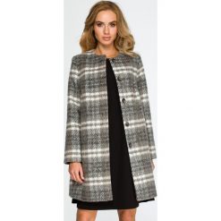 Klasyczny płaszcz w kratę s138. Pomarańczowe płaszcze damskie Style, s, bez wzorów. Za 229,00 zł.