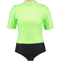 T-shirty damskie: Jaded London HIGH NECK SLEEVE NEON SEQUIN Tshirt z nadrukiem green/black