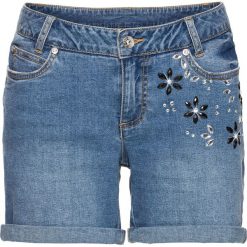 Szorty damskie: Must have: szorty w kwiaty bonprix jasnoniebieski „bleached”