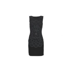 Sukienki krótkie Desigual IGRITTE. Czarne sukienki damskie Desigual, s, bez wzorów, bez kołnierzyka, z krótkim rękawem, krótkie, mini. Za 399,00 zł.