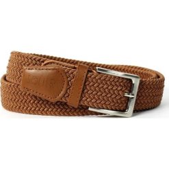 Elegancki pleciony pasek męski SOLIER SB08 jasny brąz - jasny brąz. Paski męskie Solier, w paski, z jeansu, eleganckie. Za 44,99 zł.