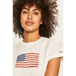 Polo Ralph Lauren - T-shirt. Białe bluzki damskie Polo Ralph Lauren, s, z nadrukiem, z bawełny, casualowe, z okrągłym kołnierzem, z krótkim rękawem. W wyprzedaży za 239,90 zł.