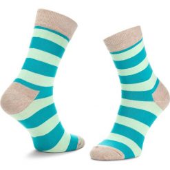 Skarpety Wysokie Unisex HAPPY SOCKS - STR01-1000 Kolorowy. Szare skarpetki damskie Happy Socks, bez wzorów, z elastanu. Za 34,90 zł.
