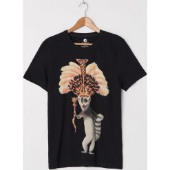 Koszulka z nadrukiem King Julien - Czarny. Czarne koszulki męskie House, s, z nadrukiem, bez kołnierzyka, bez rękawów. Za 49,99 zł.