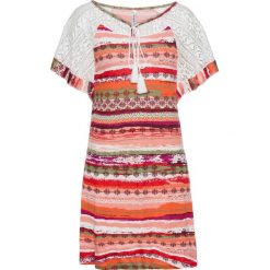 Sukienka shirtowa z koronką bonprix czerwony wzorzysty. Czerwone sukienki damskie bonprix, w koronkowe wzory, z koronki, bez kołnierzyka, bez rękawów. Za 49,99 zł.