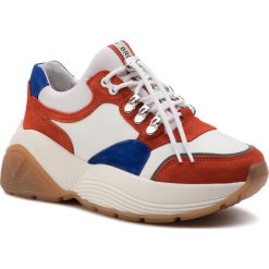 Sneakersy BRONX - 66255A-CA BX 1522 Orange/White/Cobalt 3019. Białe półbuty damskie Bronx, ze skóry. W wyprzedaży za 299,00 zł.