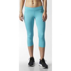 Legginsy adidas Response 3/4 Tights W Błękitne. Niebieskie spodnie damskie Adidas, na wiosnę, bez wzorów, do biegania. Za 99,99 zł.