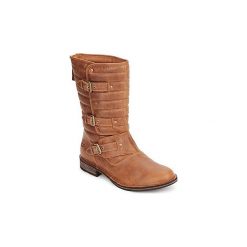 Kozaki UGG TATUM. Pomarańczowe kozaki damskie Ugg, bez obcasa, bez zapięcia. W wyprzedaży za 1000,30 zł.