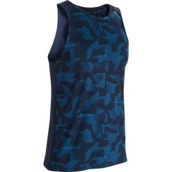 Koszulka bez rękawów fitness cardio męska FTA 500. Niebieskie koszulki męskie DOMYOS, s, bez wzorów, z elastanu, bez kołnierzyka, bez rękawów. Za 39,99 zł.
