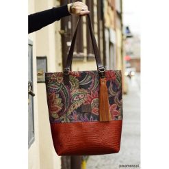 Shopper Brown&Orange. Brązowe shopper bag damskie Pakamera, ze skóry. Za 270,00 zł.