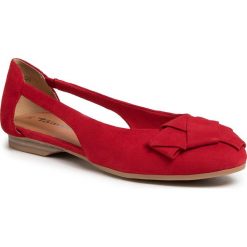 Baleriny TAMARIS - 1-22106-24 Rubin 544. Czerwone baleriny damskie Tamaris, na co dzień, bez wzorów, z zamszu, bez obcasa, bez zapięcia. Za 239,00 zł.