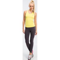 Legginsy sportowe damskie: Grafitowe legginsy sportowe z kolorowymi lampasami 12613