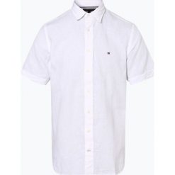Tommy Hilfiger - Męska koszula z dodatkiem lnu, biały. Białe koszule męskie TOMMY HILFIGER, xl, bez wzorów, bez kołnierzyka, bez rękawów. Za 349,95 zł.