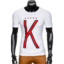 T-shirty męskie: T-SHIRT MĘSKI Z NADRUKIEM S925 – BIAŁY