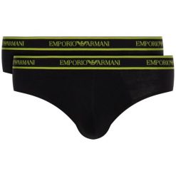 Komplet 2 par slipów Emporio Armani Underwear 111733 9A717 07320. Czarne slipy męskie Emporio Armani Underwear, xl, bez wzorów, z elastanu. W wyprzedaży za 109,00 zł.